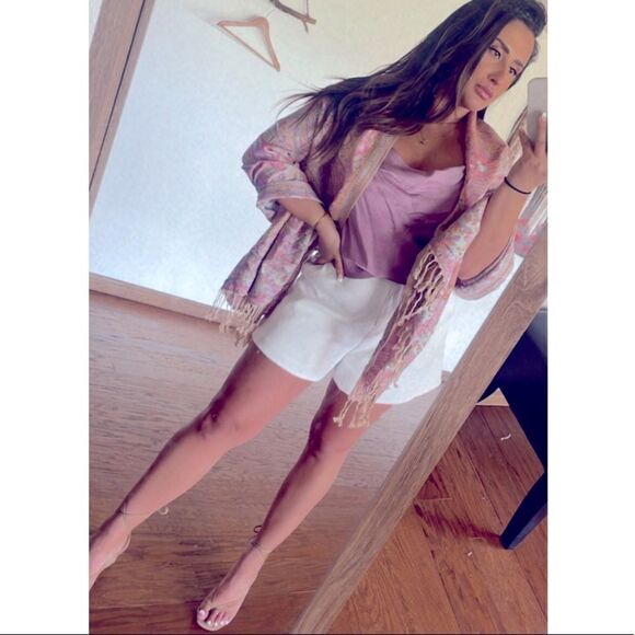 Pink printed scarf - Picture 1 of 2